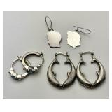 3 pair sterling silver pierced earrings