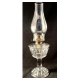 Antique glass oil lamp