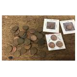 Group of wheat pennies