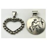 2 sterling silver pendants