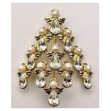 Vintage Nina Ricci angel Christmas Tree brooch