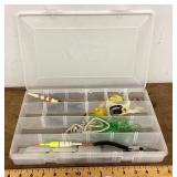 Plastic fishing organizer and contents