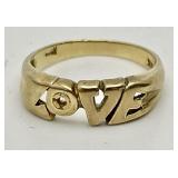 10k gold LOVE pinkie ring