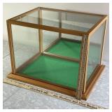 Glass display box w/ wood frame & mirror back