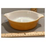 Gold Pyrex casserole