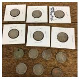 13 Buffalo nickels