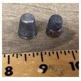 2 silver thimbles --appear to be unmarked sterling