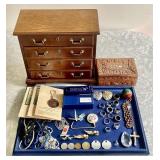 Jewelry & misc. cleanup lot w/ jewelry boxes