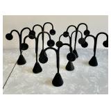 7 black velvety earring display stands