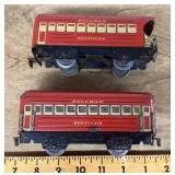 2 pre-war tin plate pullman cars