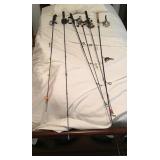 6 fishing rods and reels