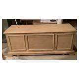 Blanket chest and contents 15 x 42 x 17