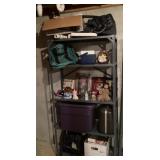 Metal shelf and contents