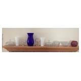 Vases and glass on mantel