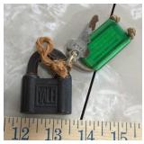 Vintage Yale padlock and key