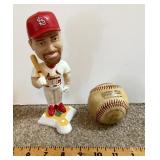 Mark McGwire bobblehead and baseball