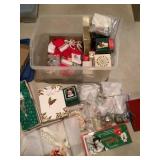 Tote of Christmas decorations