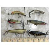6 wooden lures
