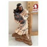 Ceramic Native American statue --missing hand