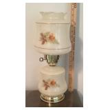 Milk glass hurricane table lamp