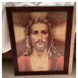 Vintage framed Jesus print