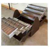 Cantilever tackle box with contents