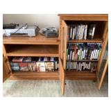 DVDs and VHS tapes --inside cabinet
