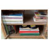 LPs and 45s in bottom cabinet