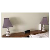 2 bedroom lamps & alarm clock