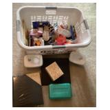 Laundry basket and miscellaneous contents