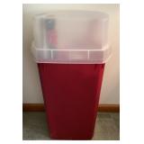Wrapping paper storage container and contents