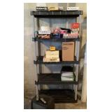 Plastic shelf and contents