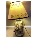 Mason jar filled with seashells lamp 17" tall