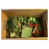 Box of plastic army playset toys