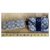 Designer glasses case w/glasses & small purse