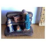 Russian carved wood nativity scene