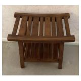 Teak spa shower bench