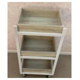 Small rolling cart with 3 storage boxes