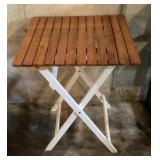 18" square folding patio side table 32" tall