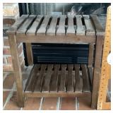 Wood slat side table