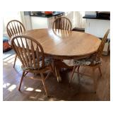 47x70 pedestal kitchen table 4 chairs