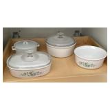 Corning "Green Ivy" casseroles
