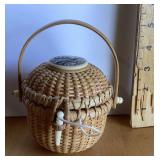 Mini Nantucket Scrimshaw basket purse