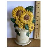 Cast iron sunflower doorstop