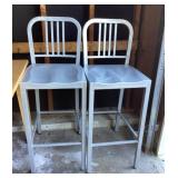 Pair of metal bar stools (29" floor to seat)