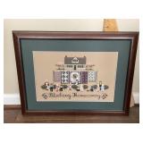 Framed needlepoint picture