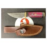 Fixed blade Damascus steel knife