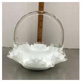 Fenton glass Silvercrest basket