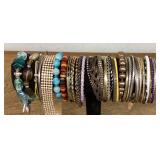 Collection of costume jewelry bracelets