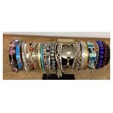 Collection of costume jewelry bracelets
